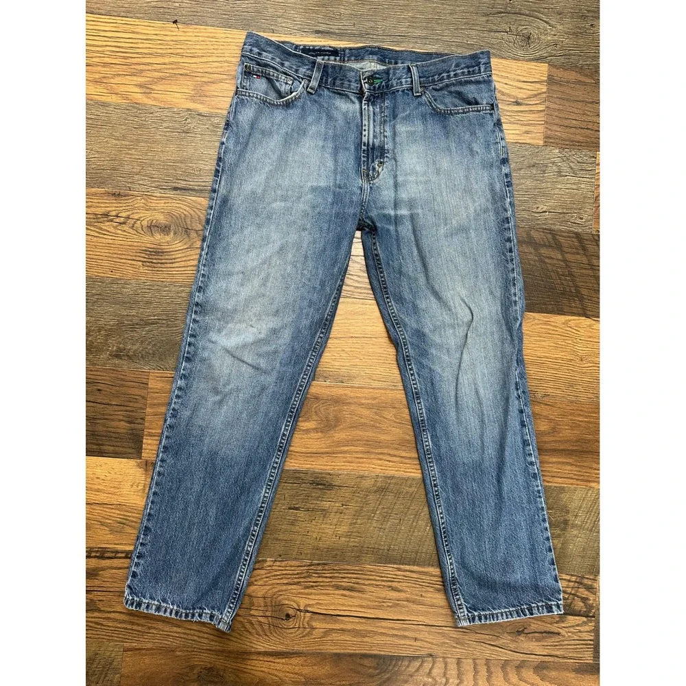 Vintage‎ Tommy Hilfiger Custom Straight Mens Blue Denim Jeans 34x30 Medium Wash